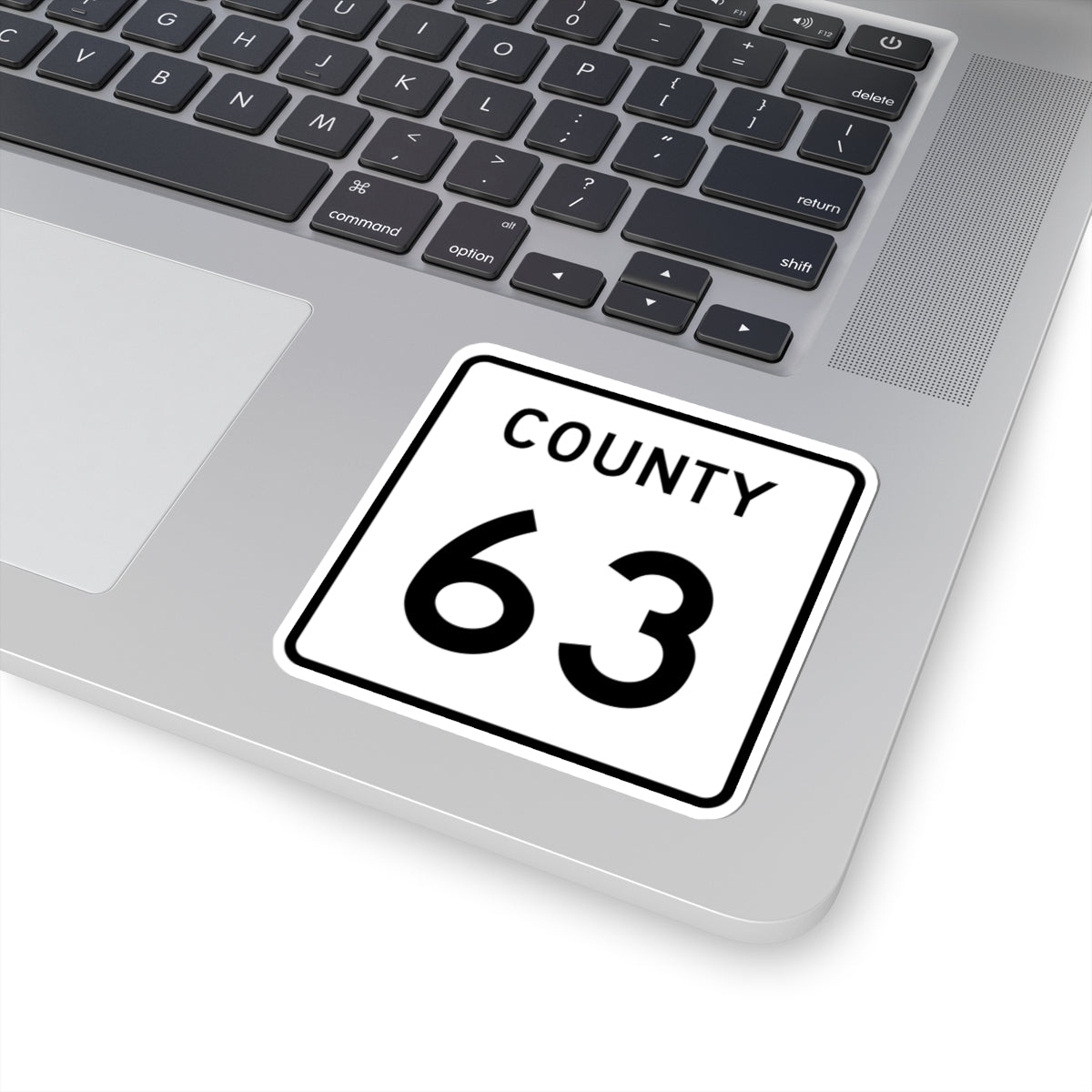 County 63 square (Minnesota) (Road Sign) STICKER Vinyl Kiss-Cut Decal