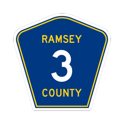 Ramsey County 3 MN (Minnesota) (Road Sign) STICKER Vinyl Kiss-Cut Decal