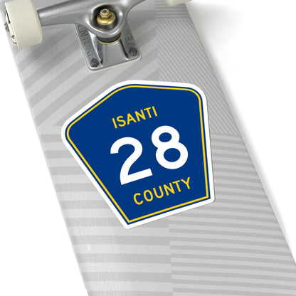 Isanti County 28 MN (Minnesota) (Road Sign) STICKER Vinyl Kiss-Cut Decal