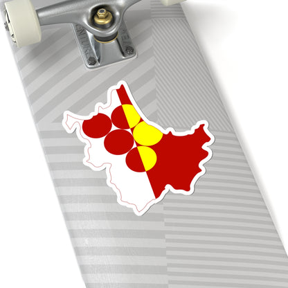 Flag map of Kavadarci Municipality (North Macedonia) STICKER Vinyl Kiss-Cut Decal