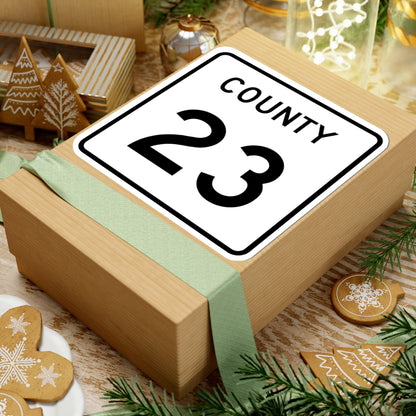 County 23 square (Minnesota) (Road Sign) STICKER Vinyl Kiss-Cut Decal