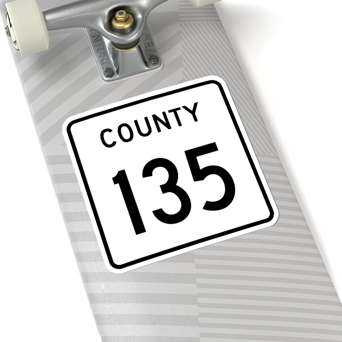 County 135 square (Minnesota) (Road Sign) STICKER Vinyl Kiss-Cut Decal