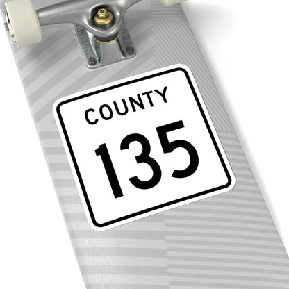 County 135 square (Minnesota) (Road Sign) STICKER Vinyl Kiss-Cut Decal