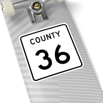 County 36 square (Minnesota) (Road Sign) STICKER Vinyl Kiss-Cut Decal