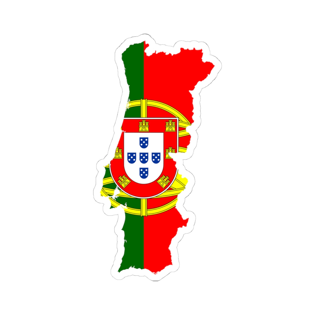 Flag map of Portugal (Portugal) STICKER Vinyl Kiss-Cut Decal