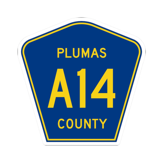 Plumas County A14 (California) (Road Sign) STICKER Vinyl Kiss-Cut Decal