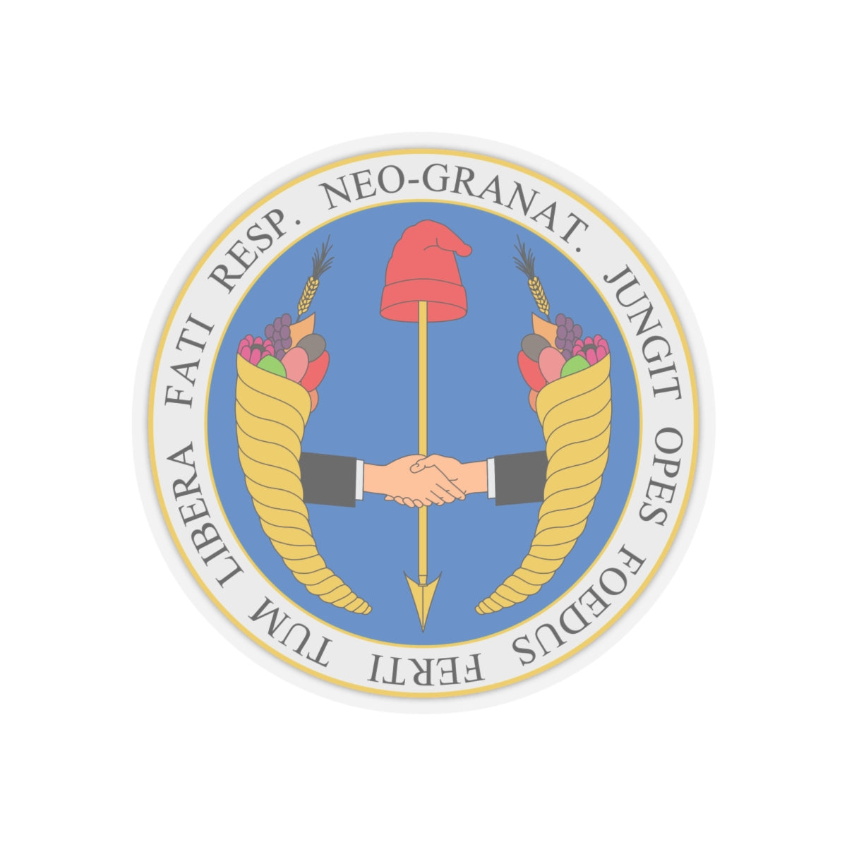 Coat of arms of United Provinces of New Granada - STICKER Vinyl Kiss-Cut Decal