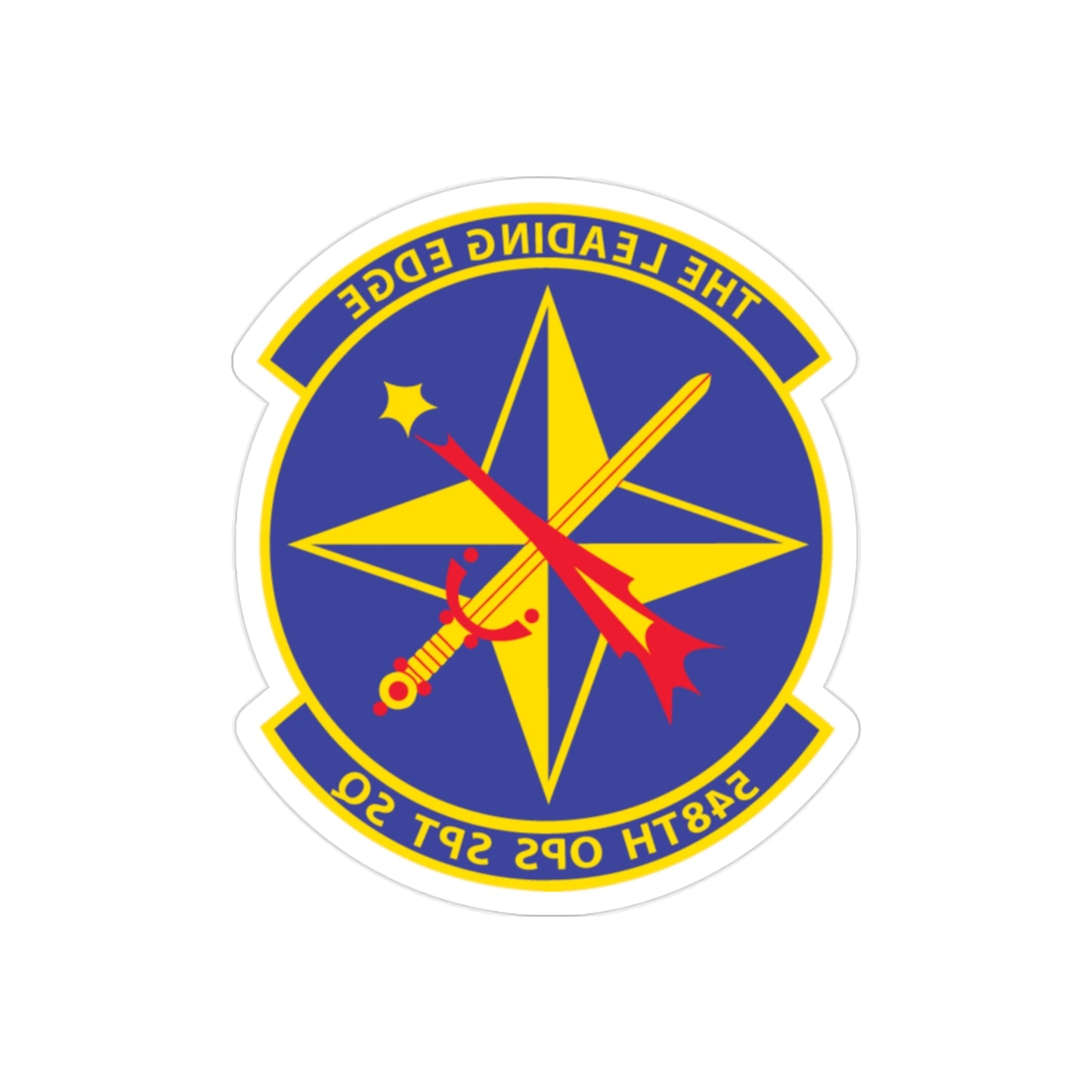 548th OPS SPT Sq (U.S. Air Force) REVERSE PRINT Transparent STICKER-2" × 2"-The Sticker Space