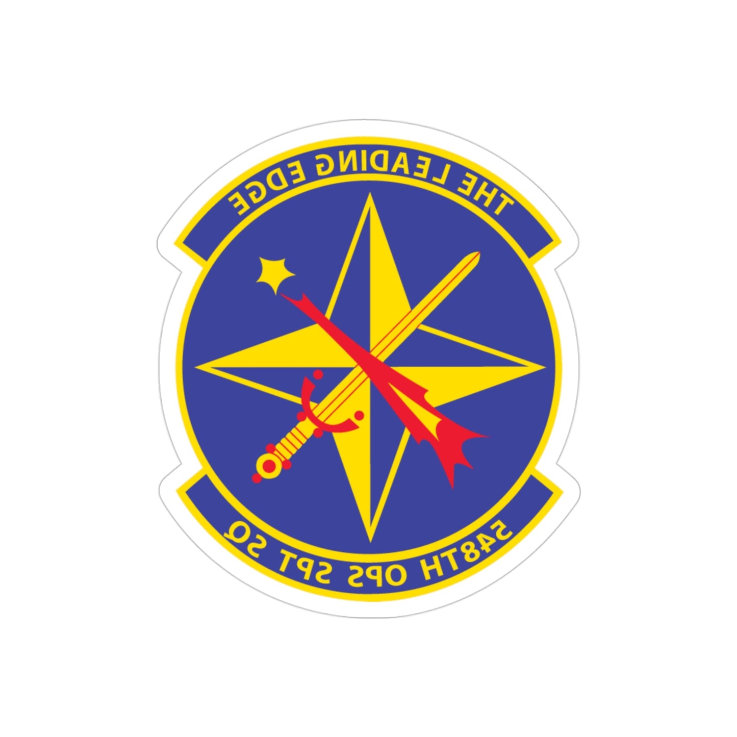 548th OPS SPT Sq (U.S. Air Force) REVERSE PRINT Transparent STICKER-3" × 3"-The Sticker Space