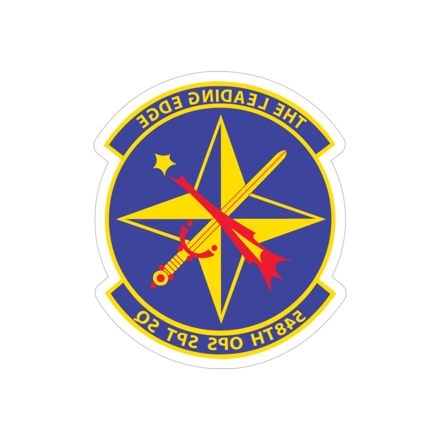 548th OPS SPT Sq (U.S. Air Force) REVERSE PRINT Transparent STICKER-4" × 4"-The Sticker Space