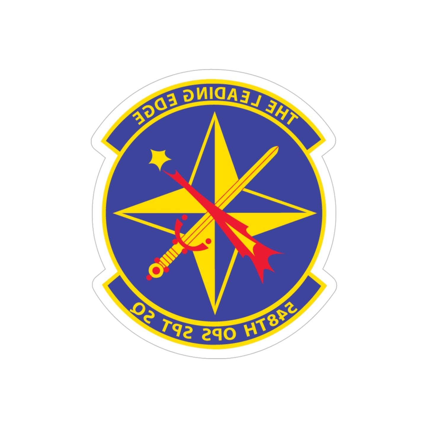 548th OPS SPT Sq (U.S. Air Force) REVERSE PRINT Transparent STICKER-5" × 5"-The Sticker Space