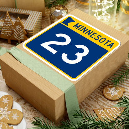 MN-23 (Minnesota) (Road Sign) STICKER Vinyl Kiss-Cut Decal