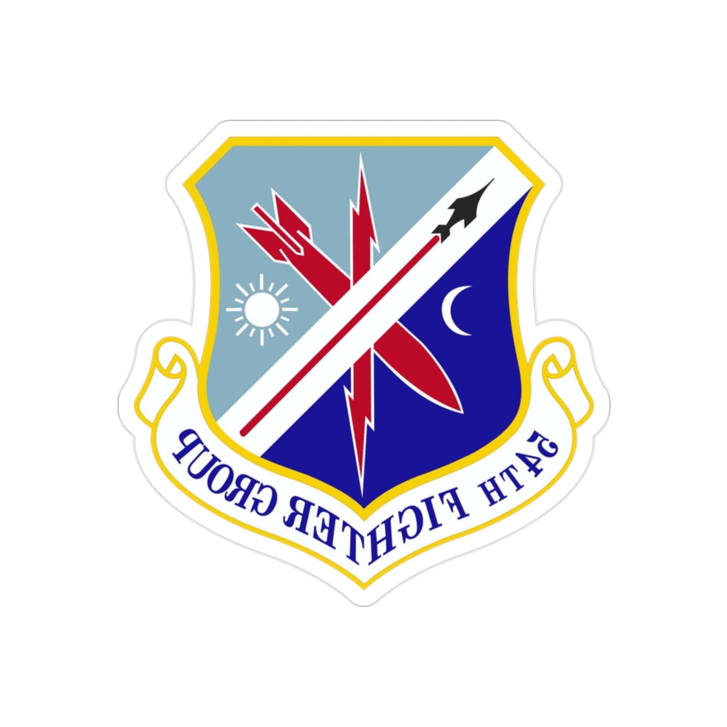 54th Fighter Group (U.S. Air Force) REVERSE PRINT Transparent STICKER-2" × 2"-The Sticker Space