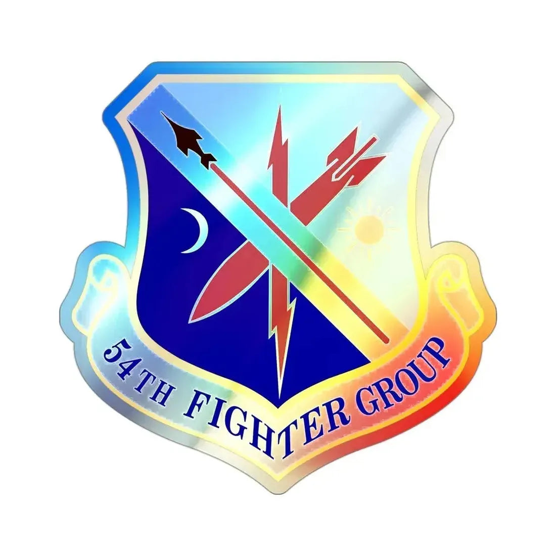 54th Fighter Group (U.S. Air Force) Holographic STICKER Die-Cut Vinyl Decal 3 Inch Holographic - The Sticker Space