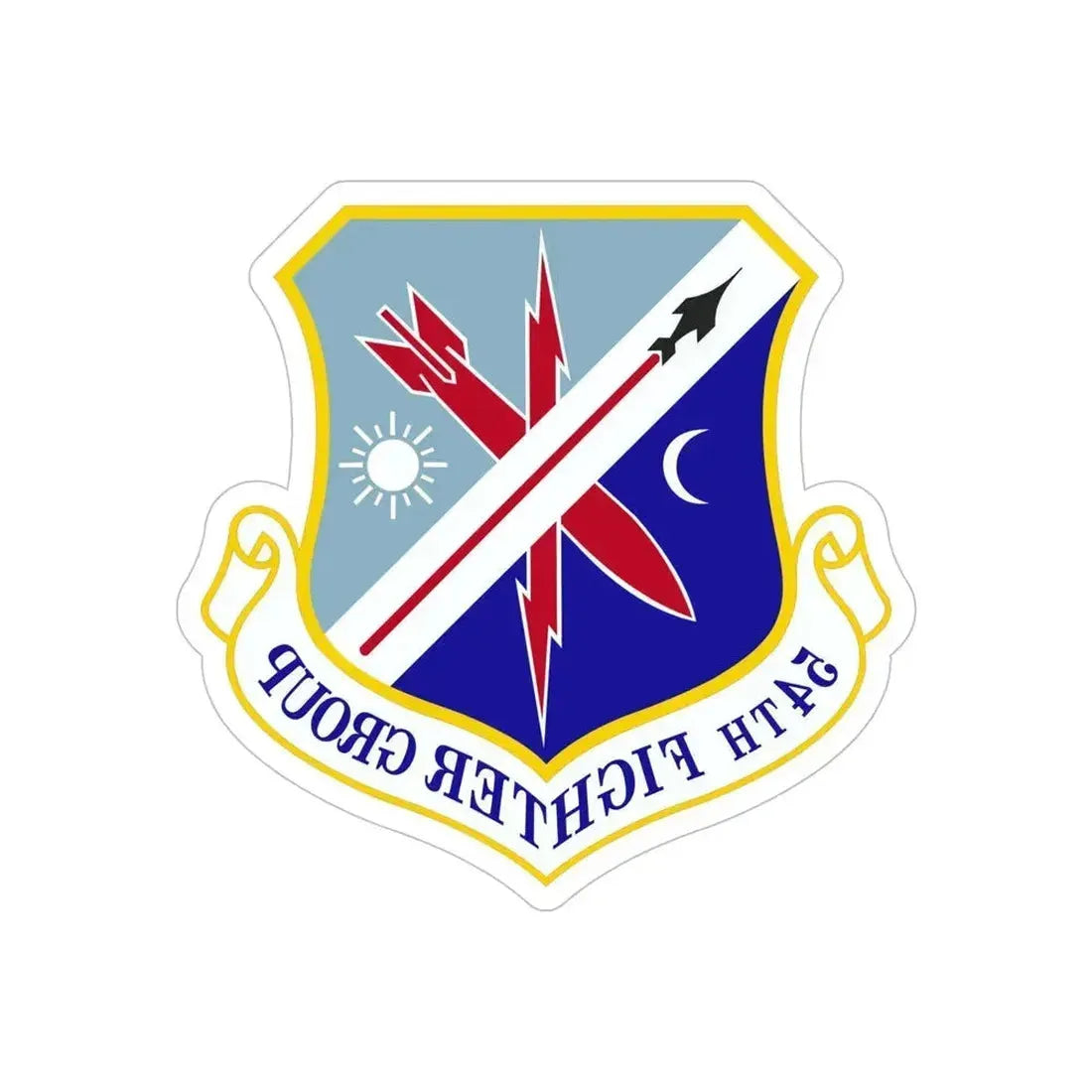 54th Fighter Group (U.S. Air Force) REVERSE PRINT Transparent Die-Cut STICKER 6 Inch Die-Cut Transparent - The Sticker Space