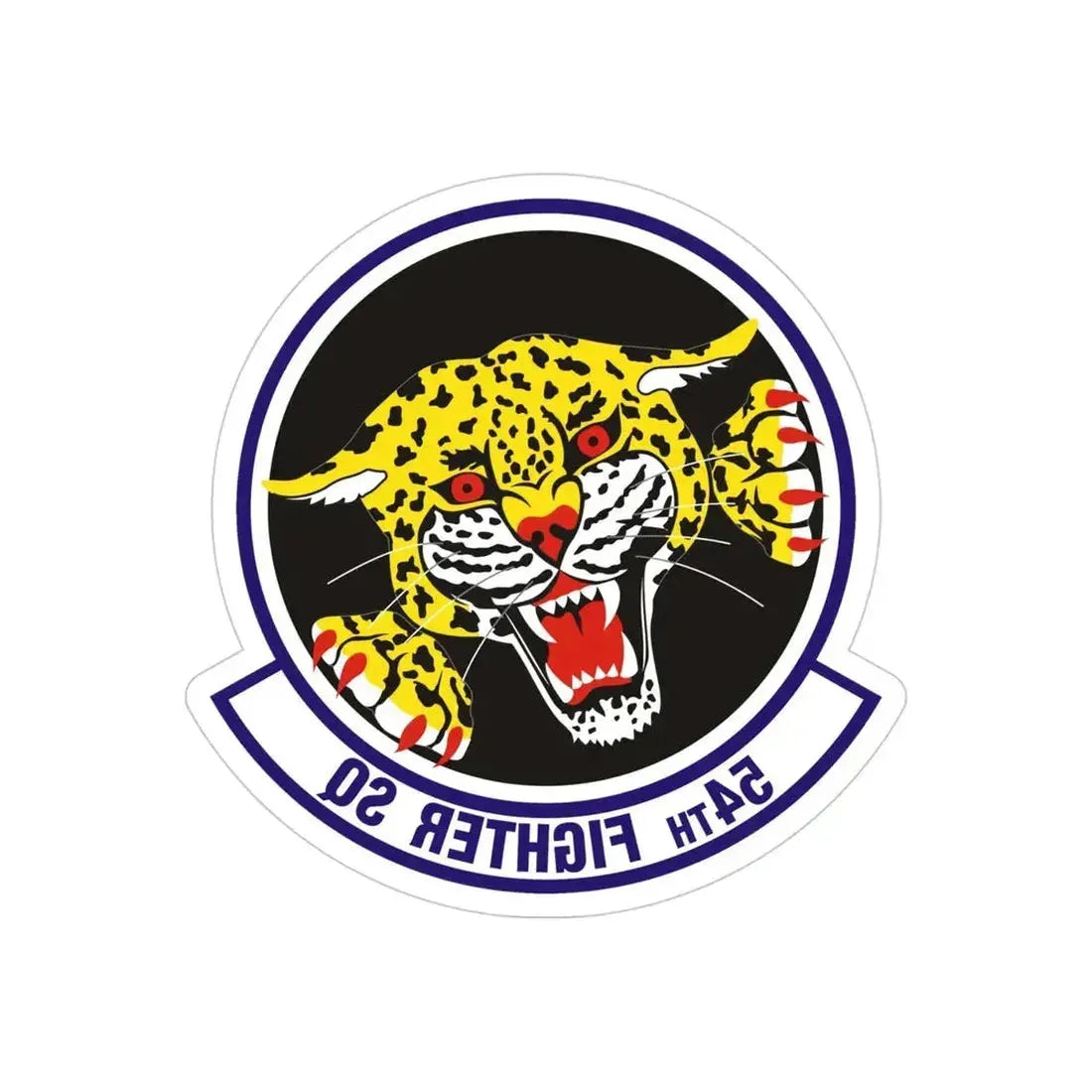 54th Fighter Squadron (U.S. Air Force) REVERSE PRINT Transparent Die-Cut STICKER 4 Inch Die-Cut Transparent - The Sticker Space