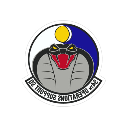 54th Operations Support Squadron (U.S. Air Force) REVERSE PRINT Transparent STICKER-2" × 2"-The Sticker Space