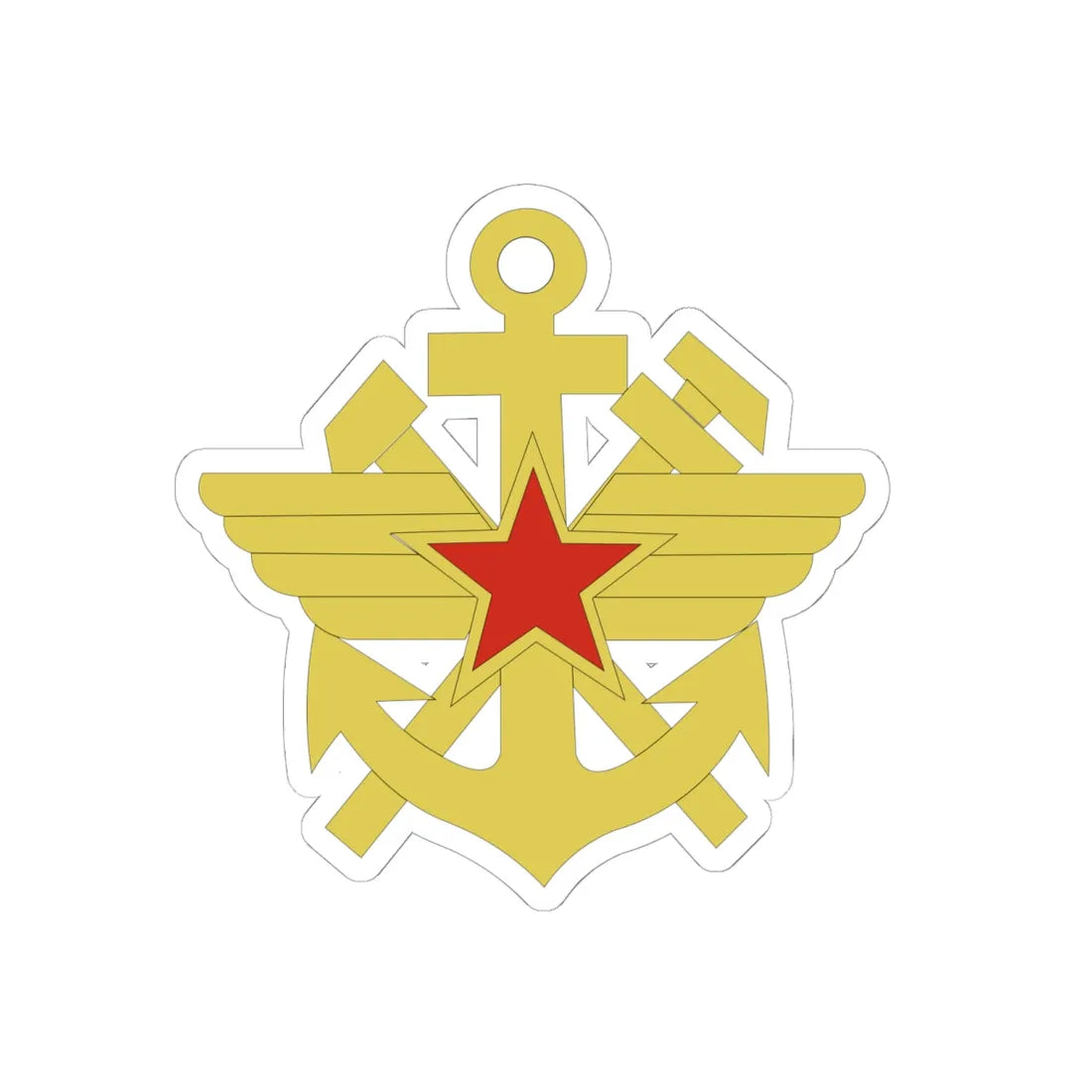 中国人民解放军55式军官用军种标识铁道兵军事交通勤务 (China) (Coat of Arms) STICKER Vinyl Kiss-Cut Decal 6 Inch White - The Sticker Space