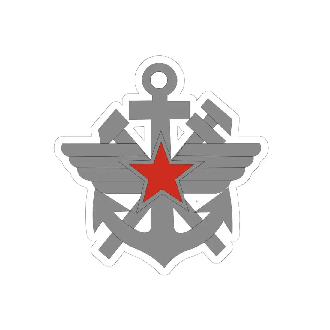 中国人民解放军55式士兵用军种标识铁道兵军事交通勤务 (China) (Coat of Arms) STICKER Vinyl Kiss-Cut Decal 6 Inch White - The Sticker Space