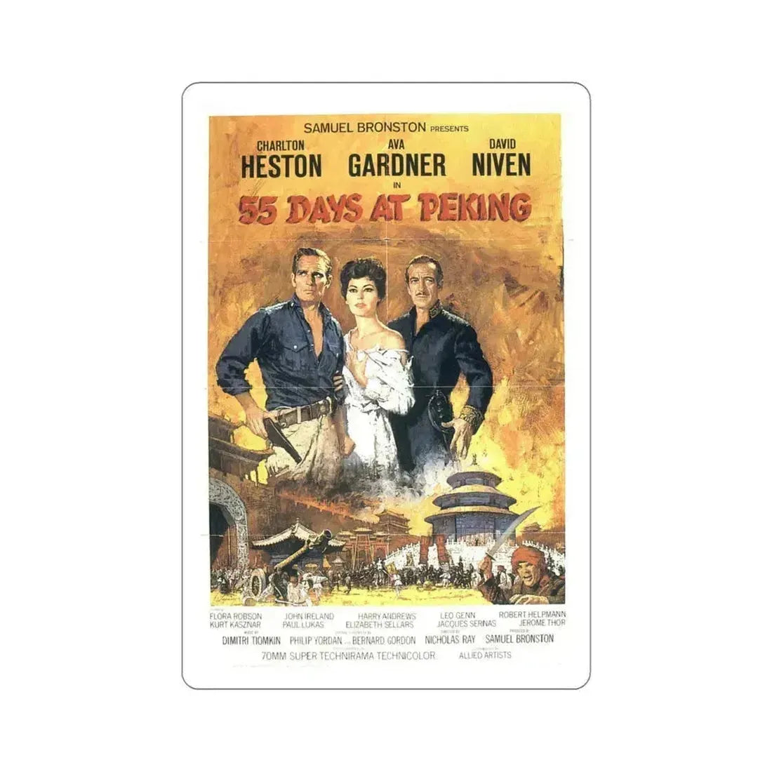 55 Days at Peking 1963 Movie Poster STICKER Vinyl Die-Cut Decal 6 Inch - The Sticker Space