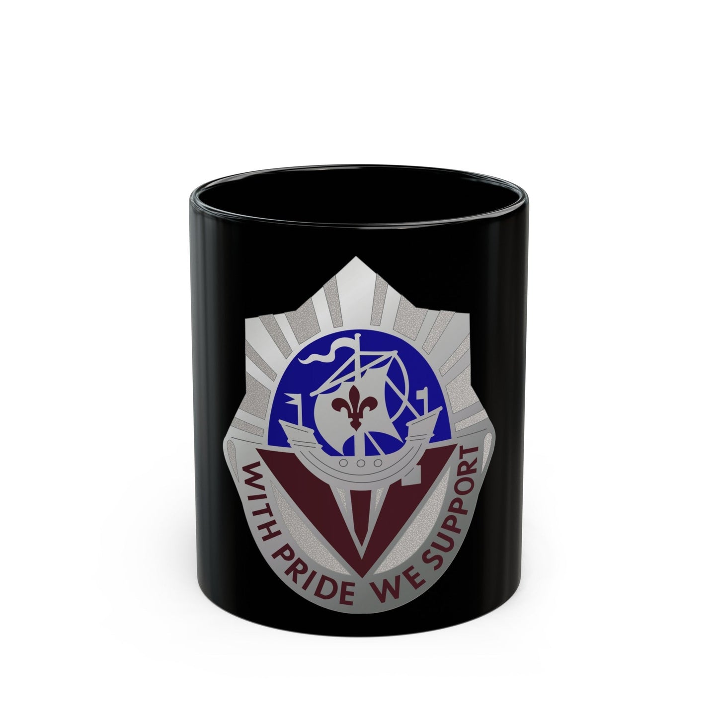 55 Surgical Hospital (U.S. Army) Black Coffee Mug-11oz-The Sticker Space