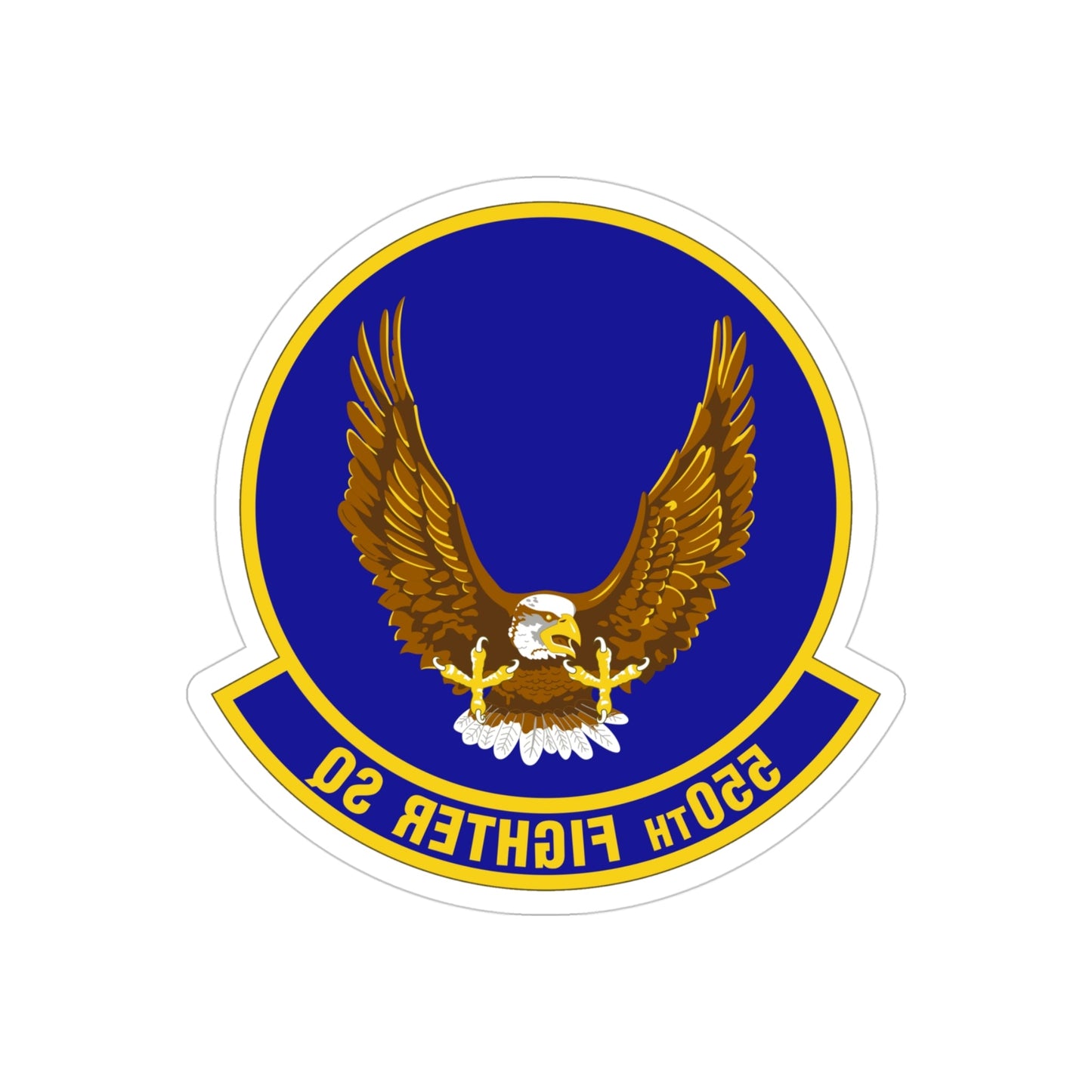 550 Fighter Squadron AETC (U.S. Air Force) REVERSE PRINT Transparent STICKER-4" × 4"-The Sticker Space