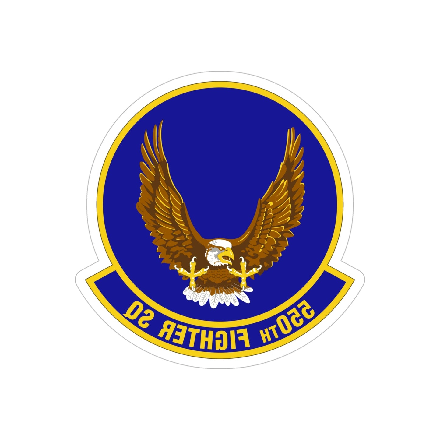 550 Fighter Squadron AETC (U.S. Air Force) REVERSE PRINT Transparent STICKER-5" × 5"-The Sticker Space