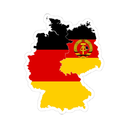 Flag-map of East  West Germany (Germany) STICKER Vinyl Kiss-Cut Decal