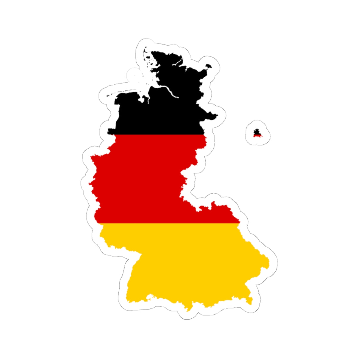 Flag-map of West Germany 1949-1990 (Germany) STICKER Vinyl Kiss-Cut Decal