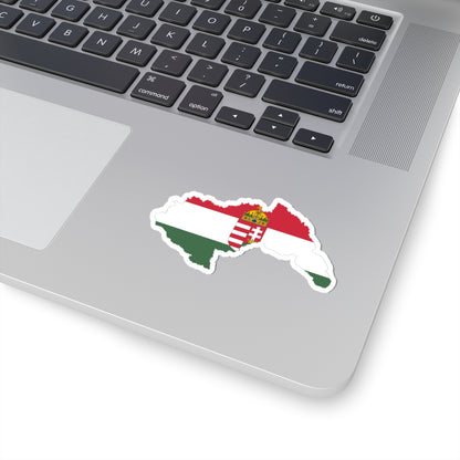 Flag-map of Hungary 1941-1945 (Hungary) STICKER Vinyl Kiss-Cut Decal