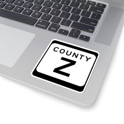 WIS County Z (Wisconsin) (Road Sign) STICKER Vinyl Kiss-Cut Decal