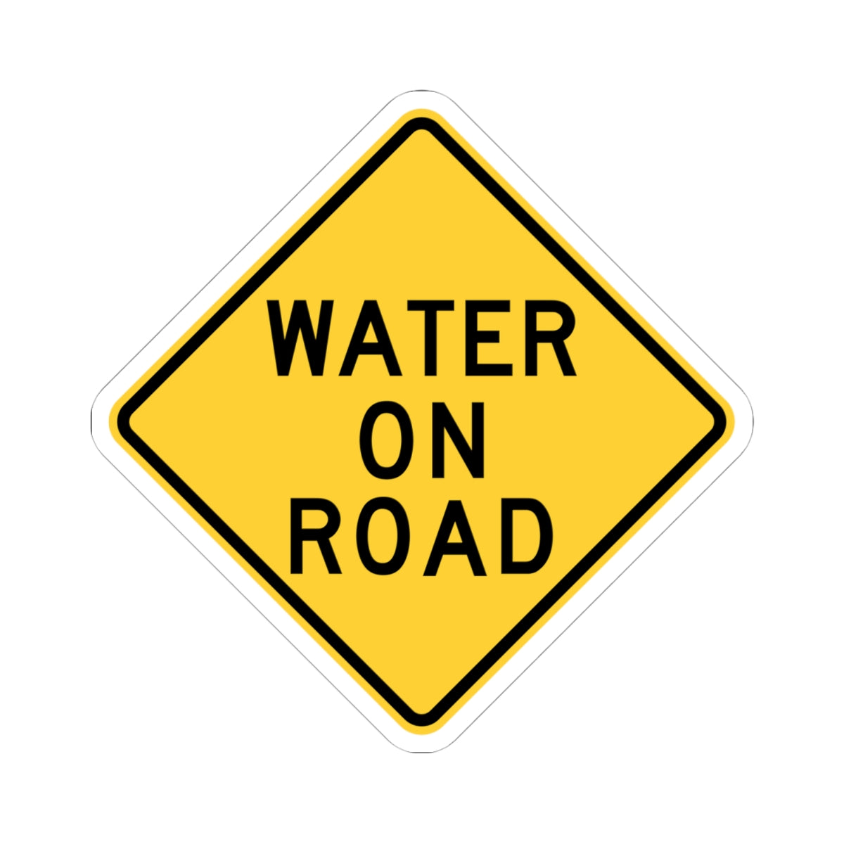 WATER ON ROAD MUTCD-DE W21-7-DE (Delaware) (Road Sign) STICKER Vinyl Kiss-Cut Decal