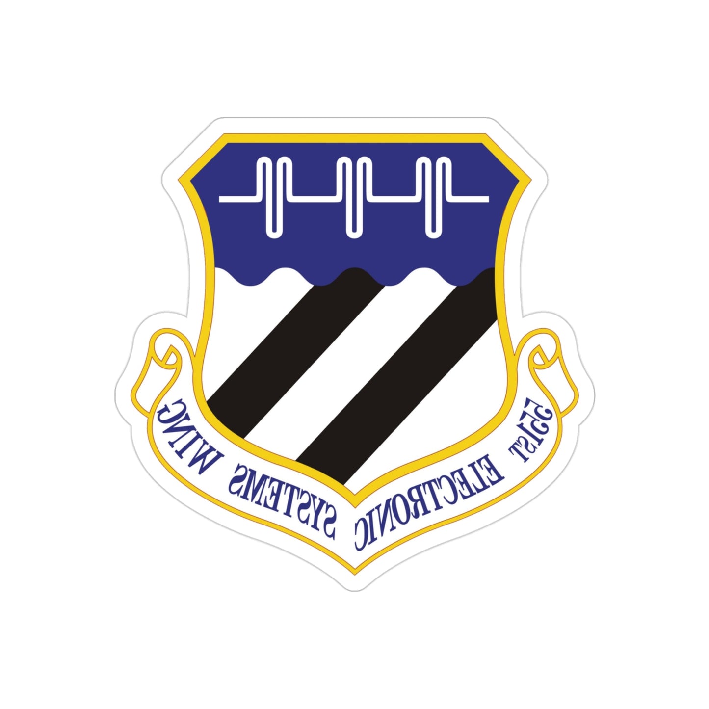 551st Electronic Systems Wing (U.S. Air Force) REVERSE PRINT Transparent STICKER-3" × 3"-The Sticker Space