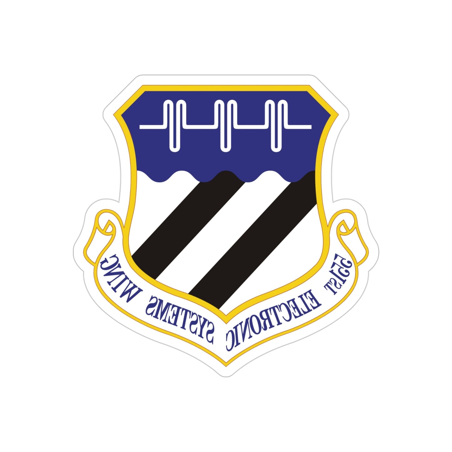 551st Electronic Systems Wing (U.S. Air Force) REVERSE PRINT Transparent STICKER-4" × 4"-The Sticker Space