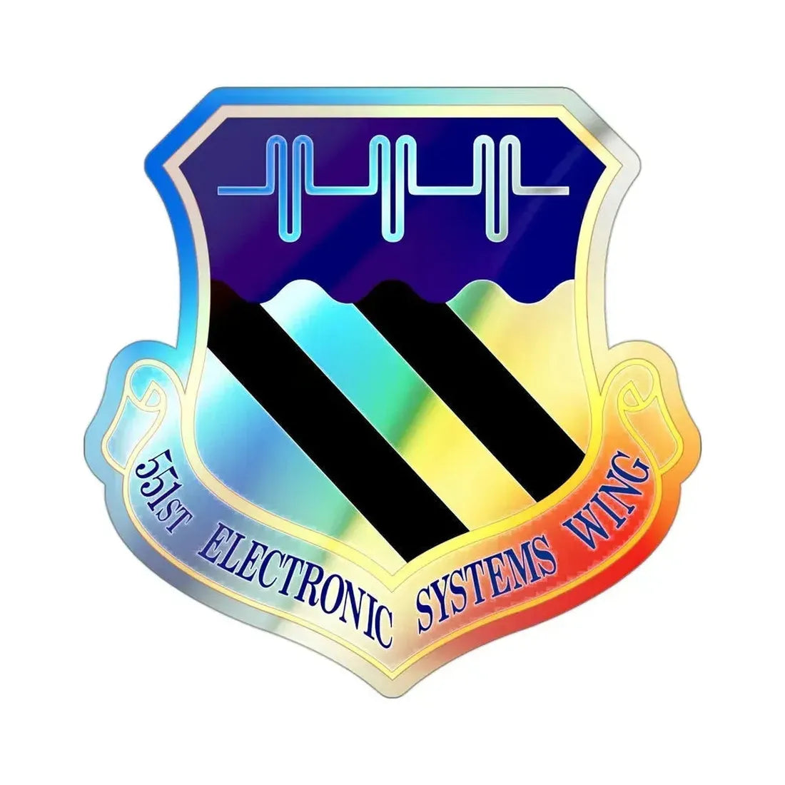 551st Electronic Systems Wing (U.S. Air Force) Holographic STICKER Die-Cut Vinyl Decal 3 Inch Holographic - The Sticker Space