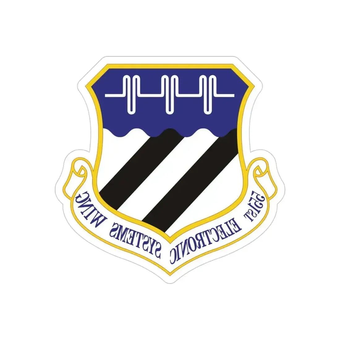 551st Electronic Systems Wing (U.S. Air Force) REVERSE PRINT Transparent Die-Cut STICKER 4 Inch Die-Cut Transparent - The Sticker Space
