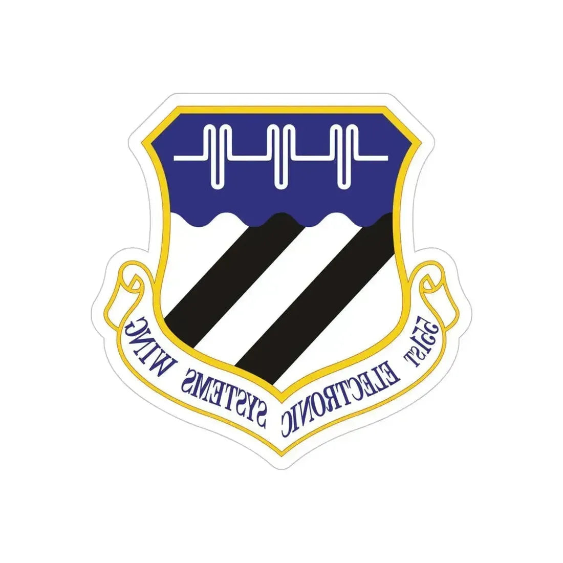 551st Electronic Systems Wing (U.S. Air Force) REVERSE PRINT Transparent Die-Cut STICKER 5 Inch Die-Cut Transparent - The Sticker Space