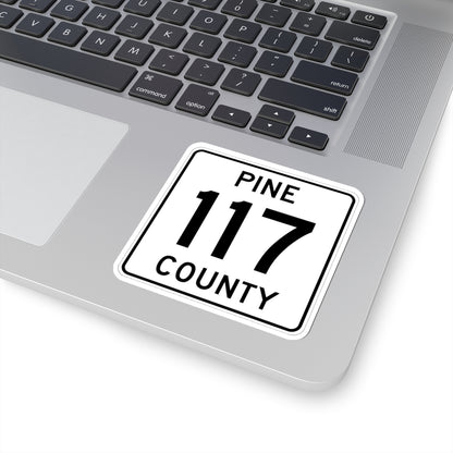 Pine County Route 117 MN (Minnesota) (Road Sign) STICKER Vinyl Kiss-Cut Decal