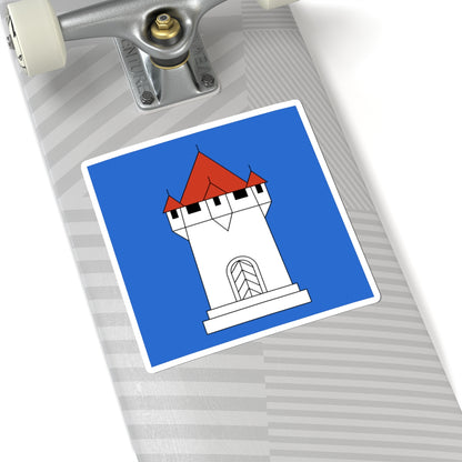 CHE Oberstrass ZH Flag (Switzerland) STICKER Vinyl Kiss-Cut Decal