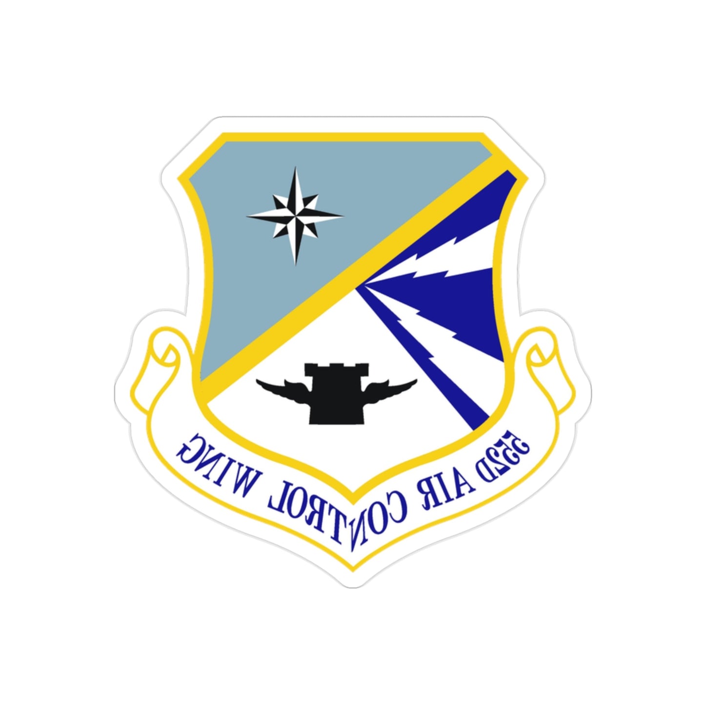 552d Air Control Wing (U.S. Air Force) REVERSE PRINT Transparent STICKER-2" × 2"-The Sticker Space