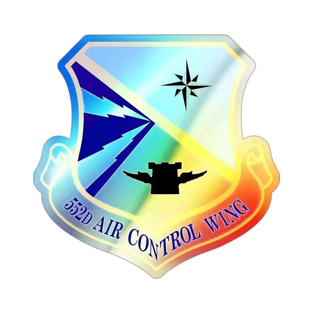 552d Air Control Wing (U.S. Air Force) Holographic STICKER Die-Cut Vinyl Decal 3 Inch Holographic - The Sticker Space