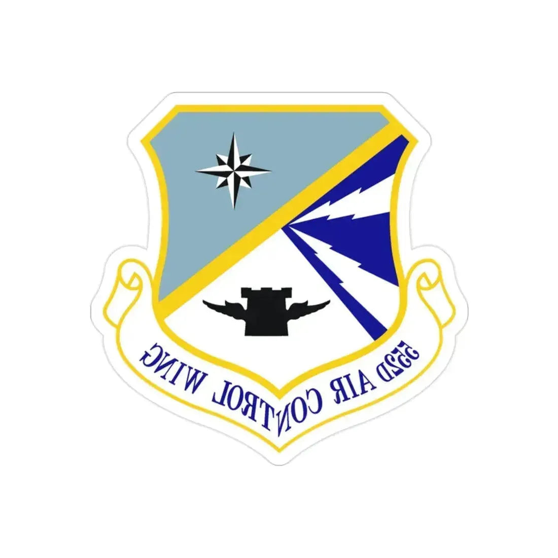 552d Air Control Wing (U.S. Air Force) REVERSE PRINT Transparent Die-Cut STICKER 2 Inch Die-Cut Transparent - The Sticker Space