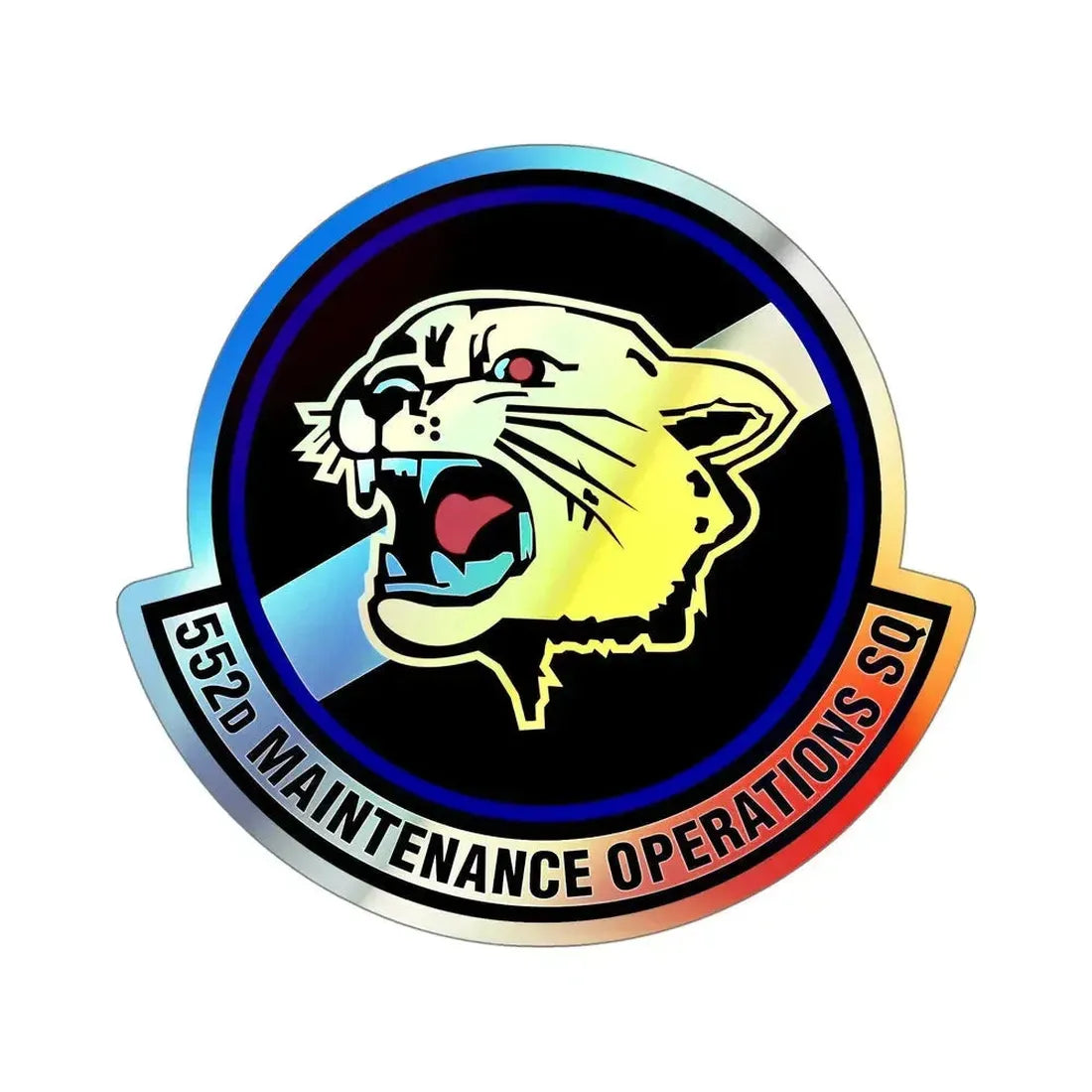 552nd Maintenance Operations Squadron (U.S. Air Force) Holographic STICKER Die-Cut Vinyl Decal 5 Inch Holographic - The Sticker Space