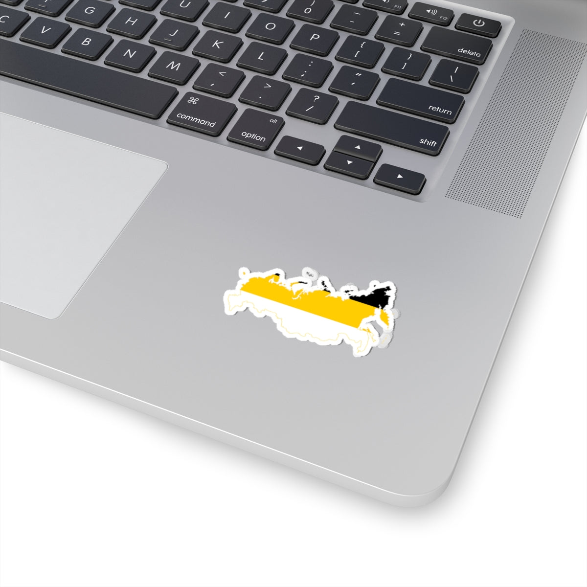 Flag-map of Russia Black-Yellow-White (Russia) STICKER Vinyl Kiss-Cut Decal
