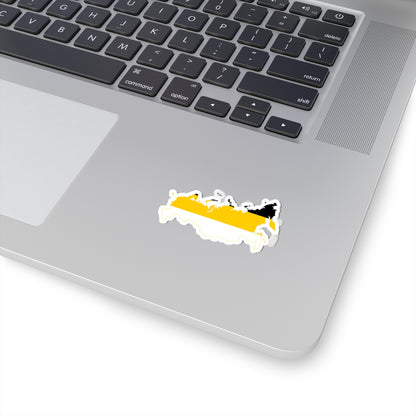 Flag-map of Russia Black-Yellow-White (Russia) STICKER Vinyl Kiss-Cut Decal