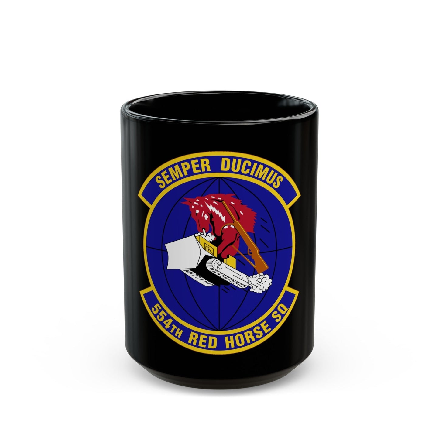 554 RED HORSE Squadron PACAF (U.S. Air Force) Black Coffee Mug-15oz-The Sticker Space