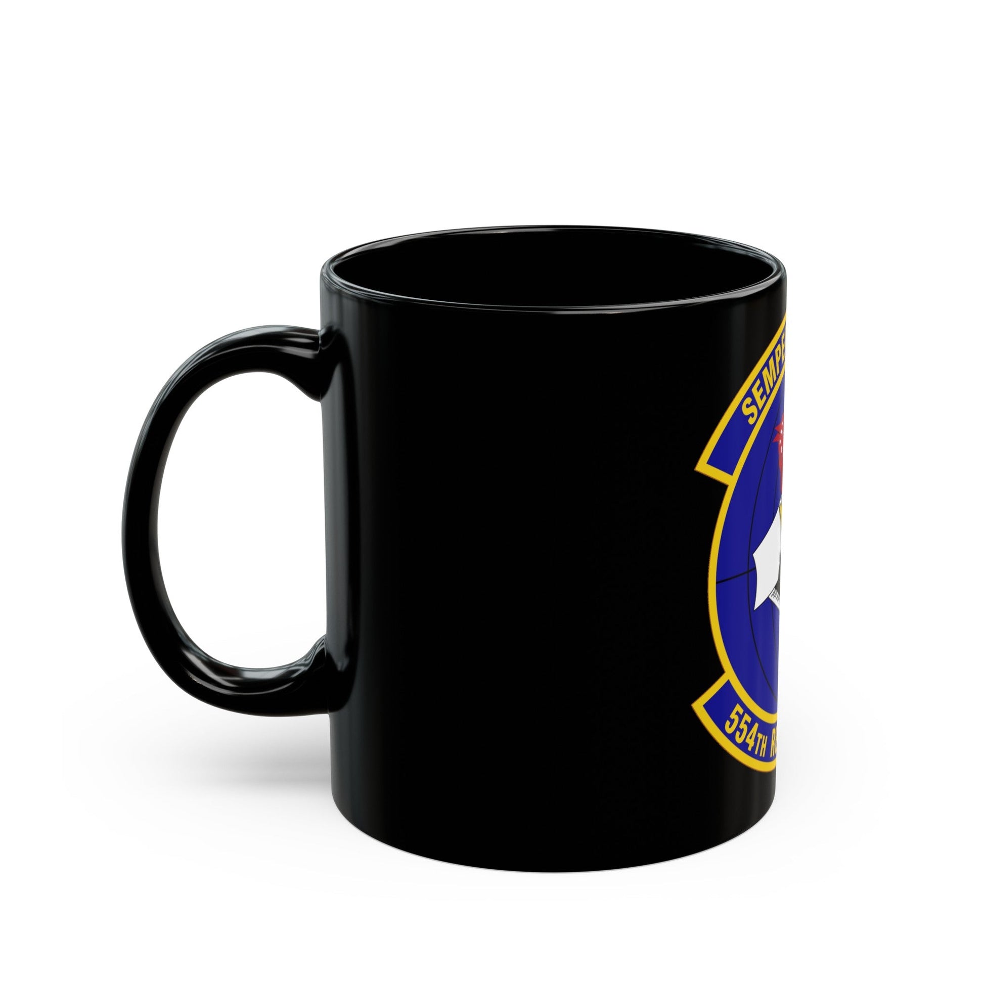 554 RED HORSE Squadron PACAF (U.S. Air Force) Black Coffee Mug-The Sticker Space