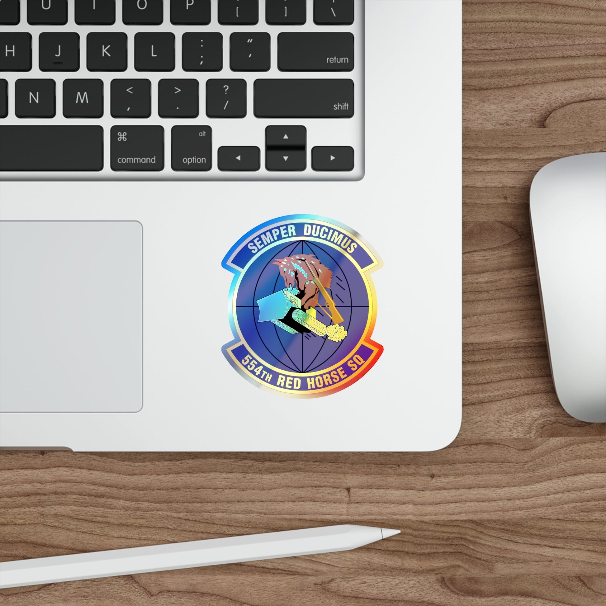 554 RED HORSE Squadron PACAF (U.S. Air Force) Holographic STICKER Die-Cut Vinyl Decal-The Sticker Space