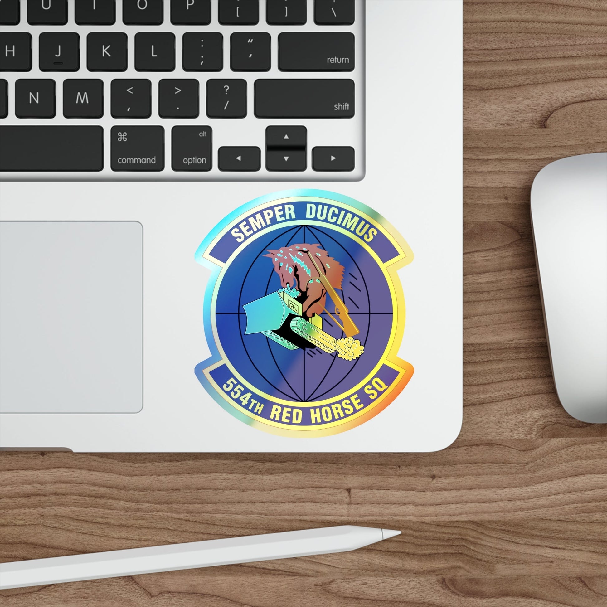 554 RED HORSE Squadron PACAF (U.S. Air Force) Holographic STICKER Die-Cut Vinyl Decal-The Sticker Space