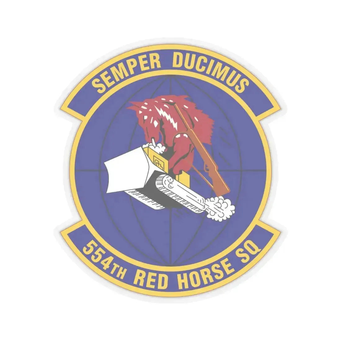554 RED HORSE Squadron PACAF (U.S. Air Force) STICKER Vinyl Kiss-Cut Decal 6 Inch Transparent - The Sticker Space
